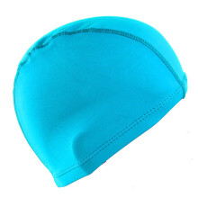 Swim Cap Flexible Nylon Spandex Fabric Cotton PU Fiber Swimming Bathing Cap Hat for Kids Light Blue 8-18 Years