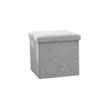 Grey Gray Foldable Storage Stool For Small Spaces With Versatile Use And Easy Maintenance