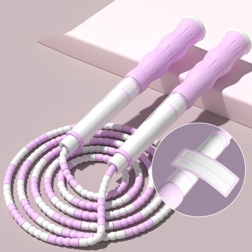 Kids Jump Rope: Adjustable Length, Beaded Purple
