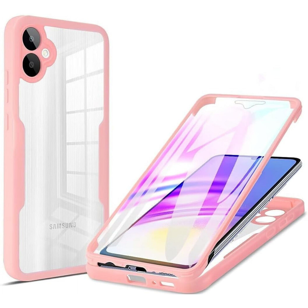 Slim Rugged Hybrid 3-In-1 Case With Built-In Screen Protector For Compatible With Samsung Galaxy A03 (Pink) Pink 9152228490758