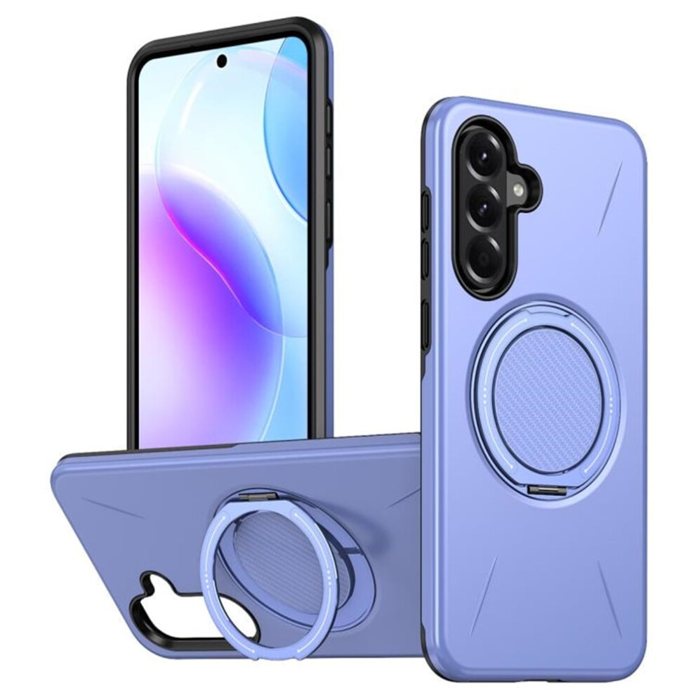 Ultra Slim Hybrid Tpu+Pc Case For Samsung Galaxy A36 5G W/ Metal Rotating Holder, Magsafe Compatible, Military Shockproof, Purple 9152228494022