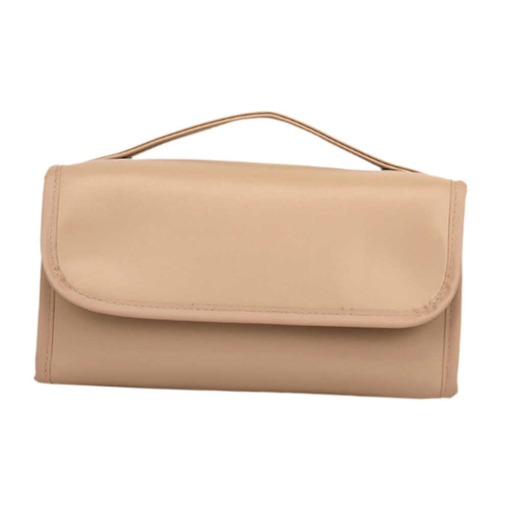 Brown Travel Makeup Bag Cosmetic Organizer Bag Large Capacity Makeup Organizer Bag