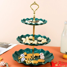 Cupcakestandaard, 3-laags serveerschaal voor cupcakes, desserts, snoep en fruit, displayhouder voor bruiloften, Kerstmis, babyshowers, verjaardagen