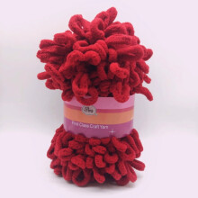 Chenille Loop Yarn – Puffy, Chunky, Soft & Light, 26ft/Roll for DIY Finger Knitting & Hand Weaving Crafts