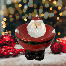 Assiettes en céramique 3D peintes à la main avec le Père Noël - Pour Noël, la maison, le petit-déjeuner et le dessert