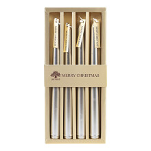 Bougies d'aromathérapie à long manche, lot de 4, bougies parfumées pour Noël, anniversaires, fêtes à la maison, banquets, argent