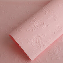 10 feuilles de papier cadeau gaufré, motif floral, 58 x 58 cm, rose – pour bouquets, cadeaux, bricolage, Saint-Valentin et anniversaires
