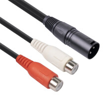 XLR-Stecker auf 2-Cinch-Buchse Mikrofon-Adapterkabel für Mikrofon, Lautsprecher und Verstärker