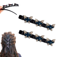 Funkelnde, mit Strasssteinen besetzte Haarspangen für Damen und Mädchen – 4er-Set, glänzende Haargummis, für alle Haartypen geeignet