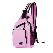 Mochila bandolera para hombre y mujer, bolso de hombro convertible con múltiples bolsillos, ideal para viajes y senderismo (rosa).
