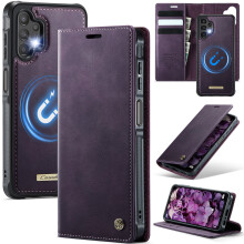 CaseMe Wallet Case voor Samsung Galaxy A13/A04s (6,6 inch) – PU-leer, RFID-blokkering, standaard, schokbestendig, magnetisch en afneembaar, paars