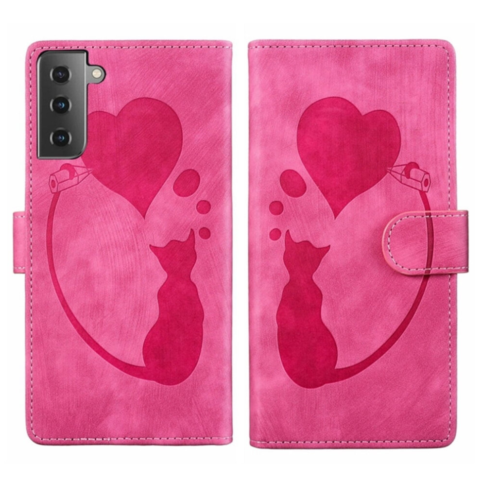Pu Leather Flip Wallet Case For Samsung Galaxy S22+ 5G Pink 9180435647610