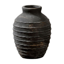 Ceramic Farmhouse Vase, 6.9" Rustic Pottery Flower Vase – Minimalist Home Decor for Table, Living Room, Shelf & Mantel