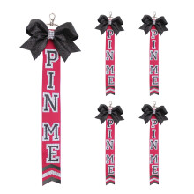 5Pieces Cheer Theme Keychain Set Backpack Accessories Pin Ribbon Pendant Suitable for Team and Friendship