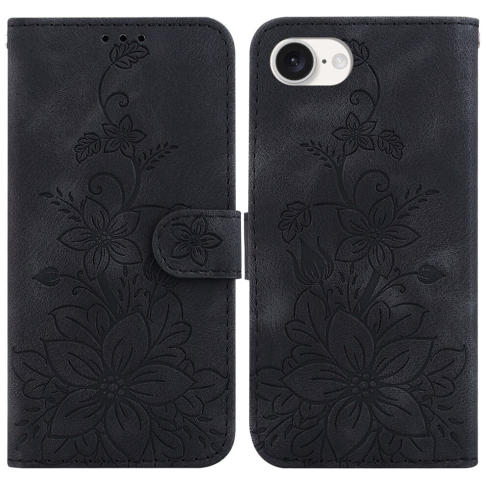 Pu Leather Flip Wallet Case With Strong Magnetic Closure & Card Slots, Compatible With Iphone 16E 6.1" Black 9130661889889