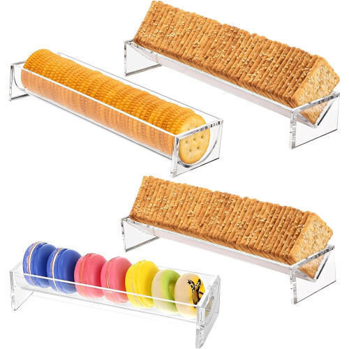 st. klara akrylformar för servering, macaron/biscuitdisplay – rektangulär matservering för hem, bröllop, fest (kompatibel med standard)