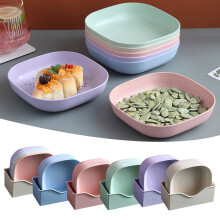 Assiettes à goûter jetables en plastique multicolore pour fruits et noix – Antidérapantes, écologiques, pour la maison et la famille – Topliu