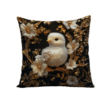 Easter Throw Pillow Cover 18x18 Farmhouse Rabbit 3D Design