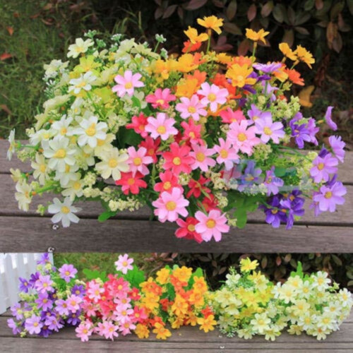 1Bouquet28Heads Τεχνητό ψεύτικο χαριτωμένο λουλούδι διακόσμηση σπιτιού γάμου κήπου