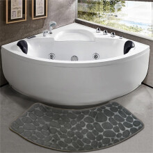 Tapis de bain en mousse gaufrée, absorbant l'eau, lavable, antidérapant, doux et confortable pour la douche et le sol de la salle de bain Topliu