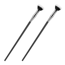 Fan Shape Mascara Brush, Synthetic Fiber, No Smearing/Clumping, Natural Lifting & Lower Lash Enhancement – Compatible with All Mascara (Black1)