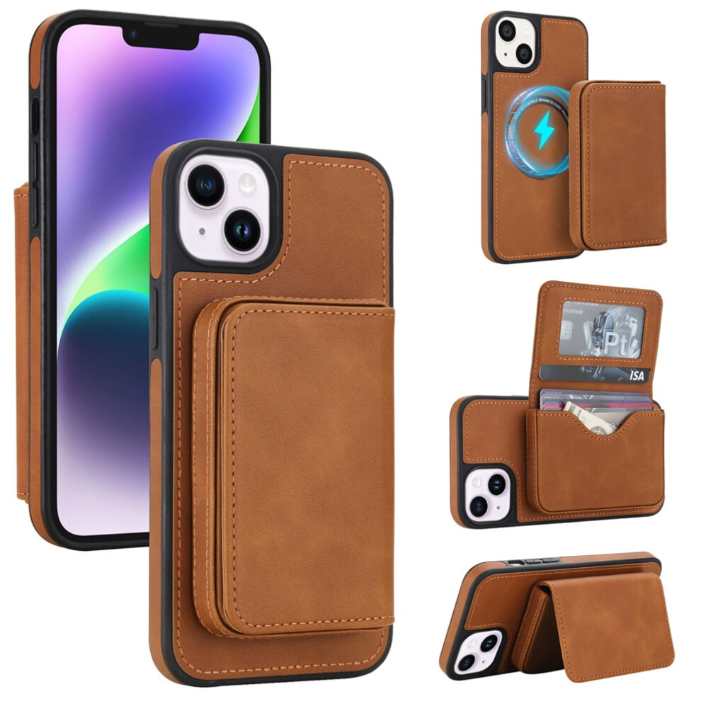 Rfid-Blocking Leather Iphone 15 Case With Magsafe Kickstand 9180435650245