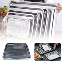Dreamyjuly Small Stainless Steel Baking Sheet for Toaster Oven, Cookie Pan Tray Set Dishwasher Safe, Non-Stick Oven Bakeware in Multiple Sizes, D