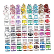 12 farger Charms-effekt Glitter Neglekunstfolier Flak for Skjønnhetsjenter Mørke Farger