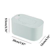 Portable Baby Wipes Warmer 131F Adjustable Temperature ABS Plastic 80-Wipes Capacity BPA-Free Nursery Heater with Moist Lock
