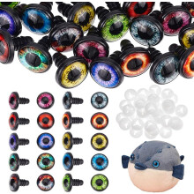 40Sets Safety Eye 18mm Dragon Eye Craft Eyes Stuffed Animal Eyes with Washers for Amigurumi Puppet Teddy Bear Crochet Plush Animal Making
