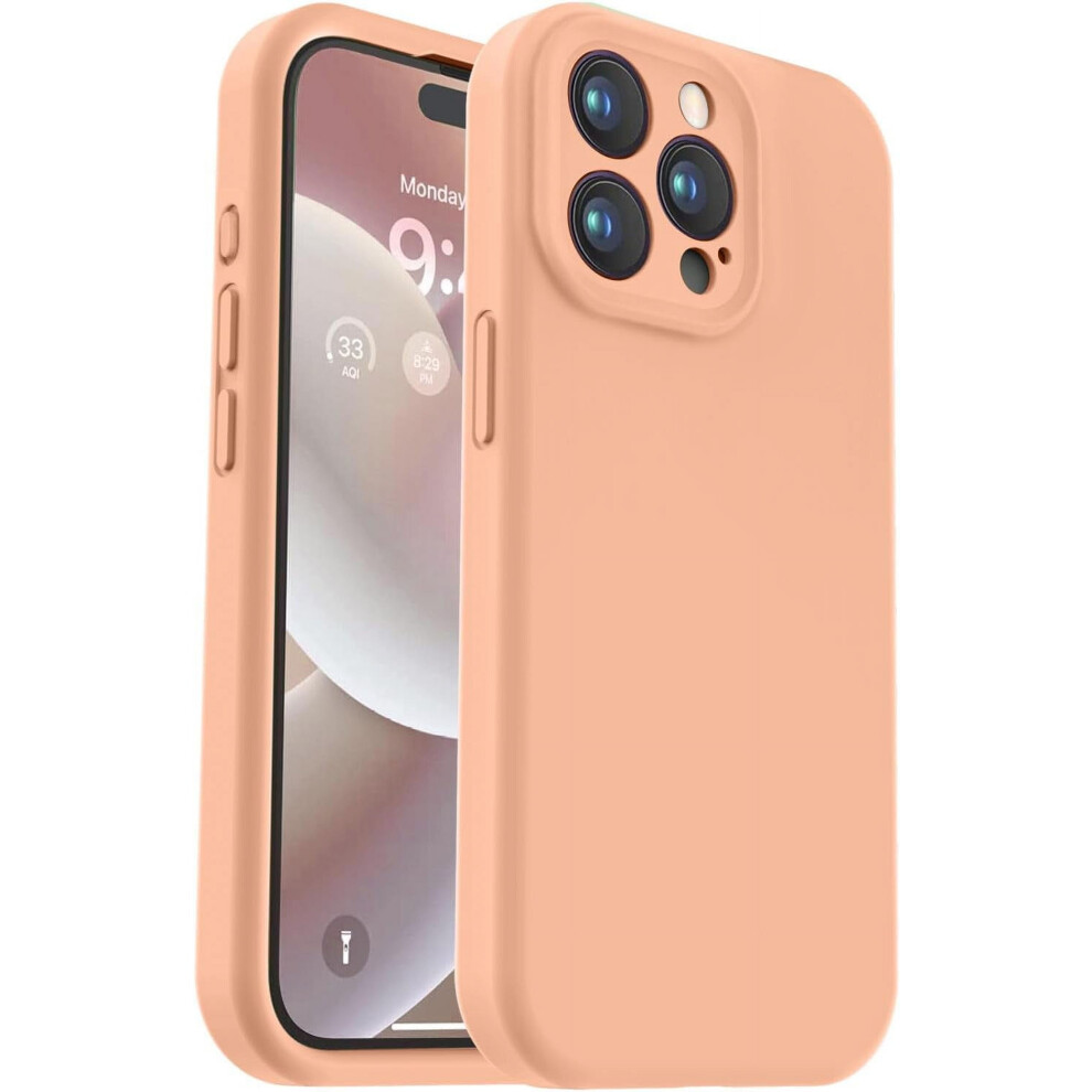 Compatible With Iphone 15 Pro Max Case Â Premium Silicone, Camera Protection, Soft Microfiber Lining, Shockproof, 6.7", Cantaloupe 9170372099542