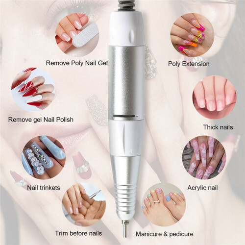 Professional Electric Nails Drill Handle Nails Art Drill Handpiece File Grind Machine Manicure Drill Accessory  Plug 2