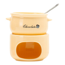 Ceramic Melting Cup Set with Forks for Cheese Fondue
