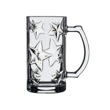 Star Textured Drinking Glass with Handle 13.9 oz
