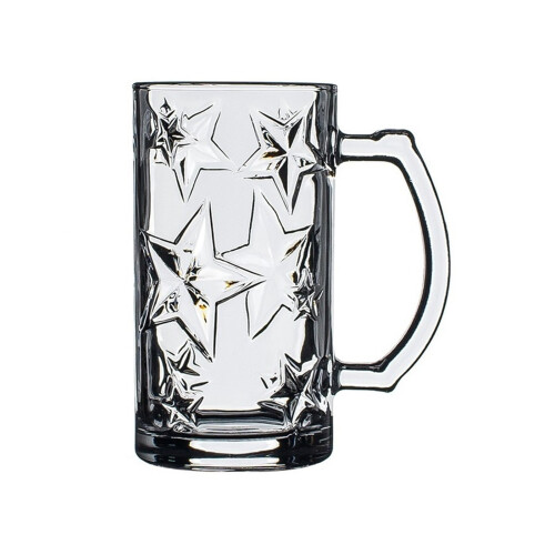 Star Textured Drinking Glass with Handle 13.9 oz