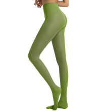 Light Green Opaque Control Top Pantyhose for Women