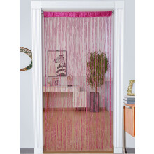 Glitter Fringe Door Curtain Silver Rose Pink 39x79 inch