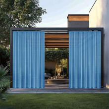 Rainproof Polyester Curtains for Outdoor Gazebo & Patio – Waterproof, Elegant, Blue – Compatible with Standard Rod