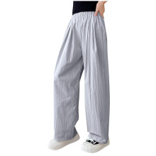 Girls Wide Leg Pants Casual Flowy Elastic Waist Palazzo Harem Trousers with Pockets Gray 4-5 Years