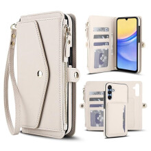 Husă portofel din piele PU 2 în 1 cu blocare RFID pentru Samsung Galaxy A55 5G – Clapă magnetică, sloturi pentru mai multe carduri, buzunar cu