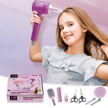 Lasten leikkikampaamo-lelusetti tytöille – muotoilusarja hiustenkuivaajalla ja peilillä, opettavainen roolileikkilahja, yhteensopiva oppimisen
