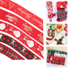 5 Yards Christmas Ribbons for Craft - Holiday Printed Satin Metallic Glitter Fabric Ribbons Wrapping Bow (Assorted Style 9)