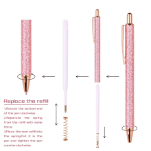 Stylo japonais Aminojy à bille dorée scintillante – Élégant compagnon d'écriture, coffret cadeau idéal de stylos gel pour hommes et femmes