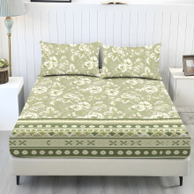 3-teiliges Bettwäscheset (Queen-Size), kühlende Laken mit Vintage-Blumenmuster, 25 cm tiefe Taschen, weich und pflegeleicht, für alle Jahreszeiten