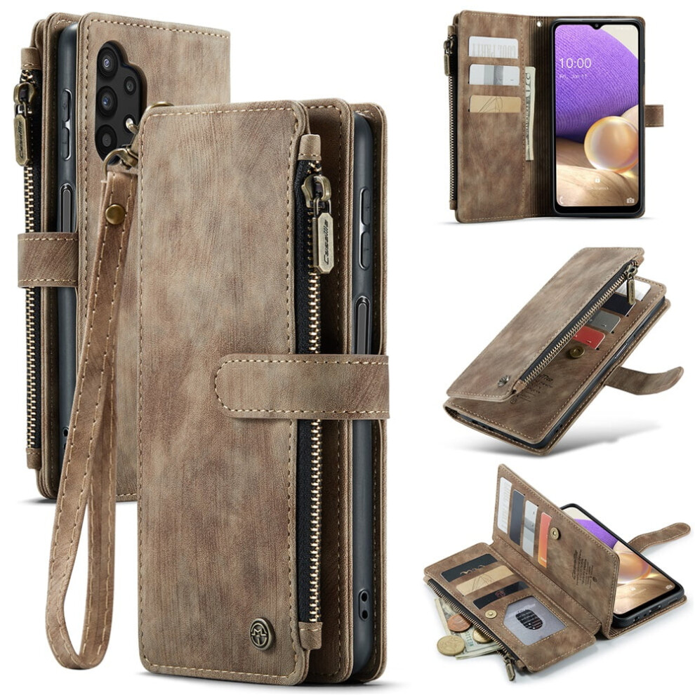 Caseme Wallet Case For Samsung Galaxy A32 5G (6.5") Â Pu Leather, Magnetic Flip, Lanyard, Wristlet, Zipper Card Holder 9405492225305