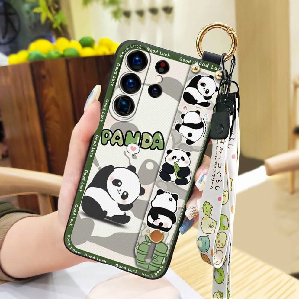 Phone Case For Samsung Galaxy S25 Ultra Â Panda Design, Wristband, Dirt-Resistant, Ring Kickstand, Shockproof & Waterproof 9405492225541