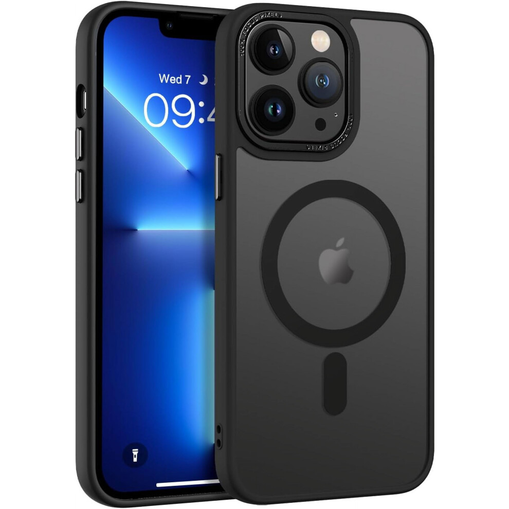 Magnetic Iphone 13 Pro Max Case (6.7") Â Magsafe-Compatible, Translucent Matte, Anti-Scratch, Shockproof, Black 9405492225862