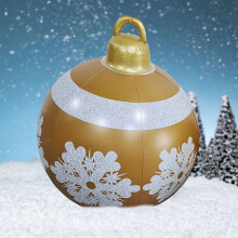 Opblaasbare kerstballen van PVC (61 cm) – Gigantische kerstdecoratie voor binnen en buiten, voor in de tuin, op het gazon, de veranda en in de