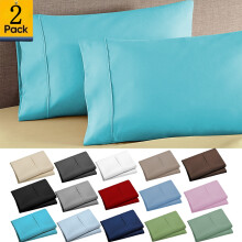 Lot de 2 taies d'oreiller King Size - Housses d'oreiller en microfibre de polyester, ultra douces et confortables avec fermeture portefeuille, 51 x