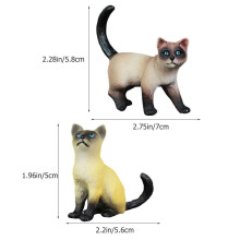 HEMOTONJucării și statuete pentru pisici, pachet de 2, figurine de animale, decorațiuni din plastic pentru pisici, modele de pisoi pentru casă